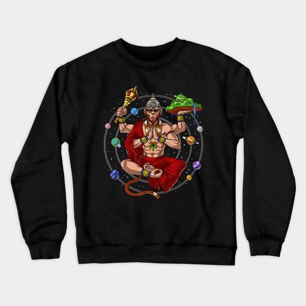 Hanuman Hindu God Crewneck Sweatshirt by underheaven